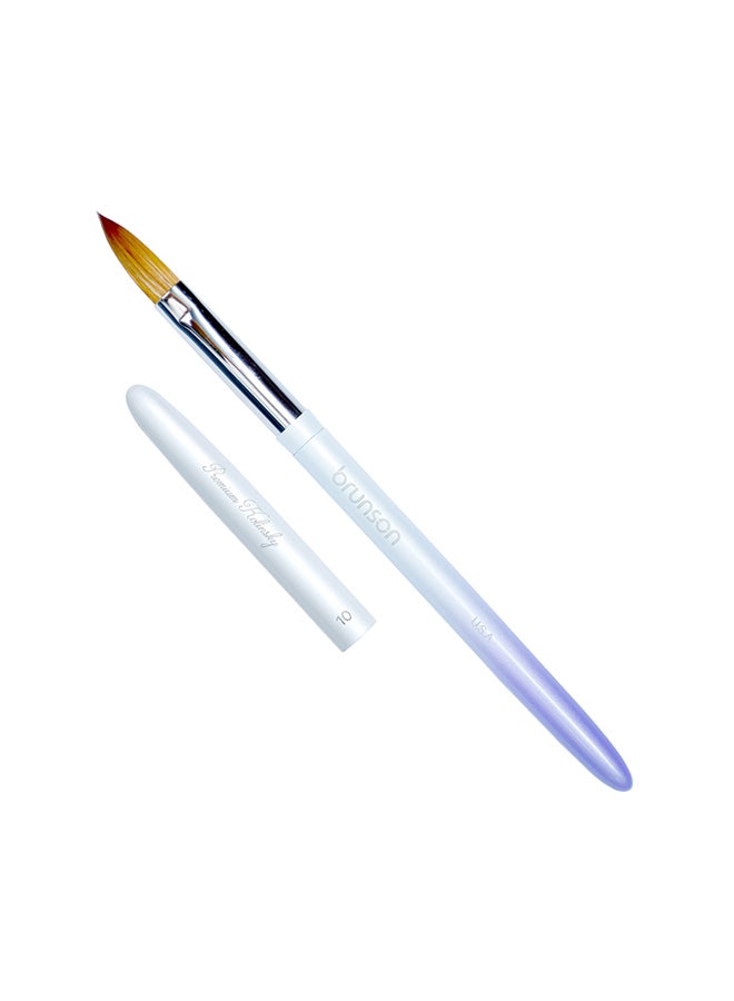 brunson Acrylic Nail Brush 1pc Pure Sable Hair Professional Nail Art Painting Brush for Manicure Pedicure Kolinsky Brush for Acrylic Application Nail Extensions and 3D Nail Carving Size 10 - Image 1