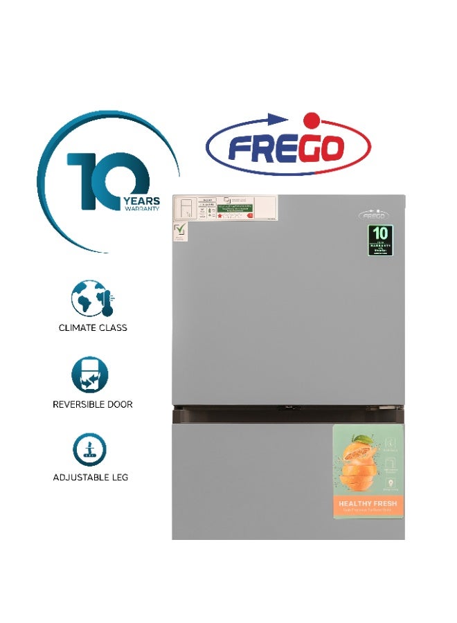 Frego 420L Top Mount Double Door Refrigerator | Multi Air Flow System | No Frost Tech | 10 Yrs Warranty on Invertor Compressor | Grey - Image 3