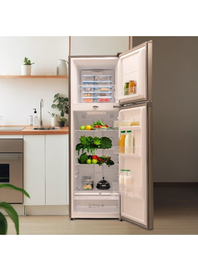 Frego 420L Top Mount Double Door Refrigerator | Multi Air Flow System | No Frost Tech | 10 Yrs Warranty on Invertor Compressor | Grey - Image 5