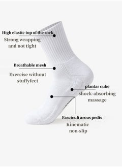 Lullaxx Lullaxx 4 Pairs Men's 100% Cotton Athletic Crew Socks: Mid - Calf, Ultra - Breathable, Superior Moisture - Wicking, Built for All - Round Sports, Reinforced Toes & Heels, Non - Slip Cuff, Ideal for Basketball, Football  - Image 4