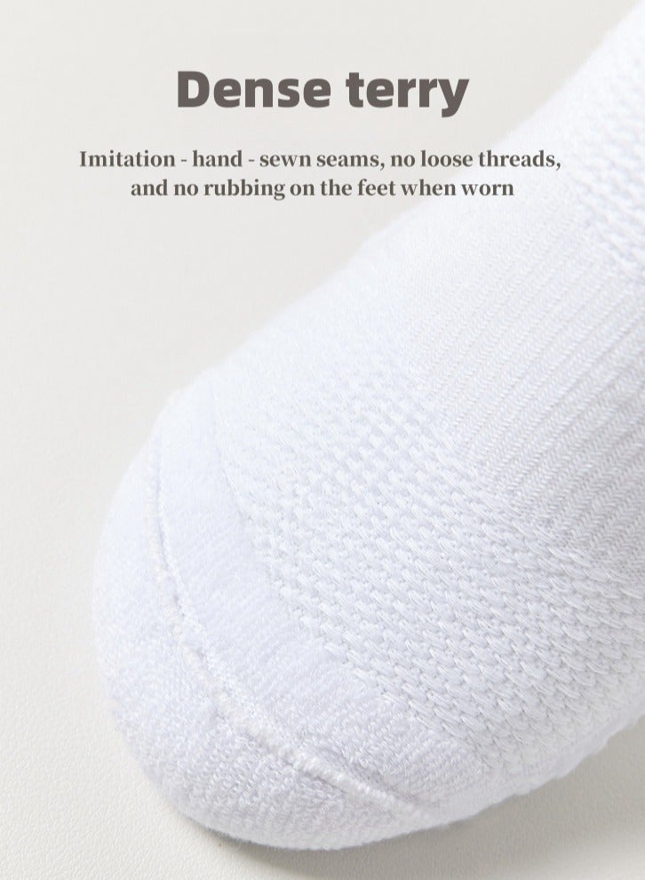 Lullaxx Socks for men, Cotton Athletic Crew Odor Proof Mid-Calf Breathable suitable for basketball football running,Suitable for All Seasons（4 Pairs,black white,39-45) - Image 5