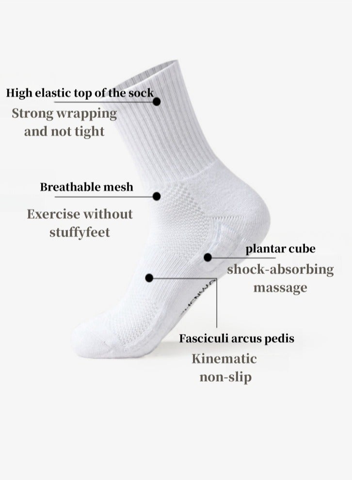 Lullaxx Socks for men, Cotton Athletic Crew Odor Proof Mid-Calf Breathable suitable for basketball football running,Suitable for All Seasons（4 Pairs,black white,39-45) - Image 3