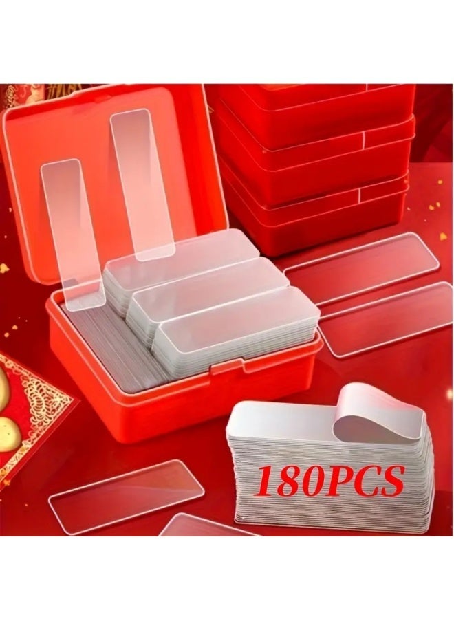 180 pieces of strong, double-sided, multi-functional adhesive. No drilling required. Can be installed on the back of the door. Suitable for the kitchen, bathroom, and office. Can hang keys, notes, and photos. - Image 1