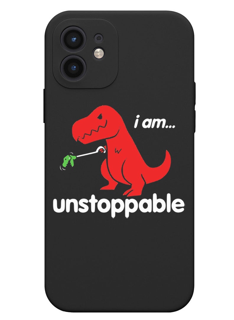 Theodor Protective Slim Fit Case Liquid Silicone Cover with Full Body Protection Anti-Scratch Shockproof Case For iPhone 12 Black  - I dont sweat I sparkle black copy - Image 1