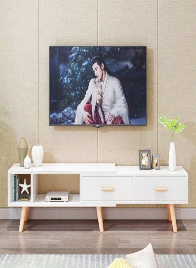 رافين تصميم حديث متطور وبسيط قابل للسحب بطول خزانة التلفزيون وأدراج تخزين رف المنزل وخزانة الأرضية الصغيرة وغرفة النوم وطاولة الشمال 15 مم أثاث خشبي سميك 198 × 30 × 40 سم - Image 2