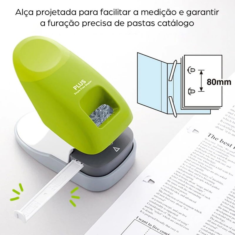 Plus Japan, Staple-Free Stapler Desktop Model Blue, 10 Sheet Capacity, 1 Piece Pack (1 x 1 Stapler) Affordable fast purchase options - Image 4