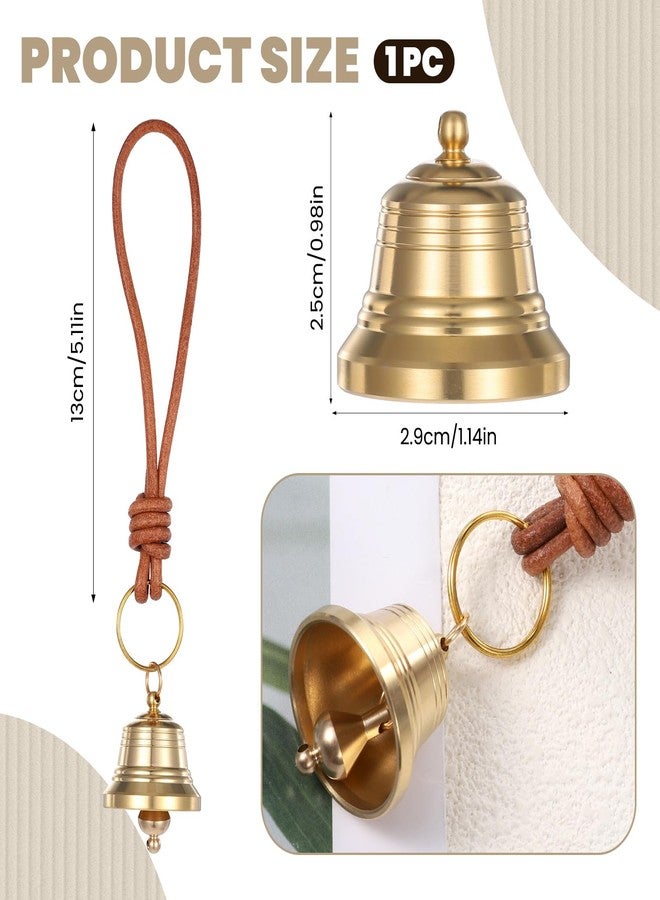 Xelsluthe Jingle Bells for Door Knob, Small Brass Bell for for Door Opening Vintage Gold Bell Outside Christmas Hanging Indoor Decoration Clear Ringing Sound for Home Garden Shopkeepers Bells on Rope Garden - Image 2