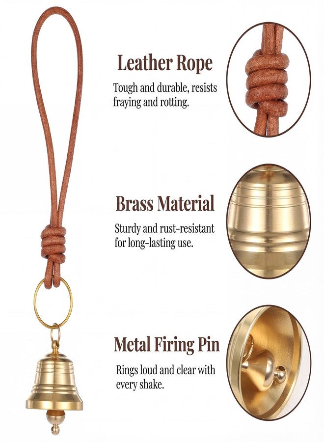Xelsluthe Jingle Bells for Door Knob, Small Brass Bell for for Door Opening Vintage Gold Bell Outside Christmas Hanging Indoor Decoration Clear Ringing Sound for Home Garden Shopkeepers Bells on Rope Garden - Image 3