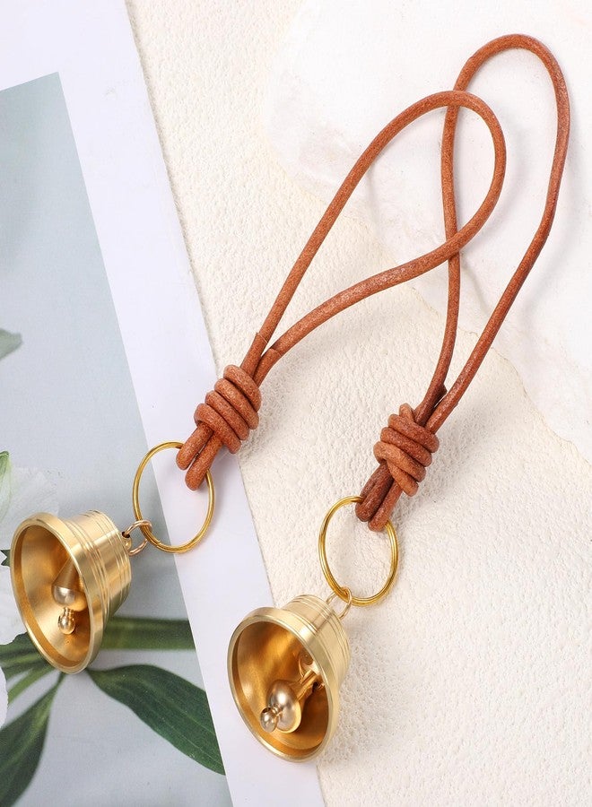 Xelsluthe Jingle Bells for Door Knob, Small Brass Bell for for Door Opening Vintage Gold Bell Outside Christmas Hanging Indoor Decoration Clear Ringing Sound for Home Garden Shopkeepers Bells on Rope Garden - Image 4