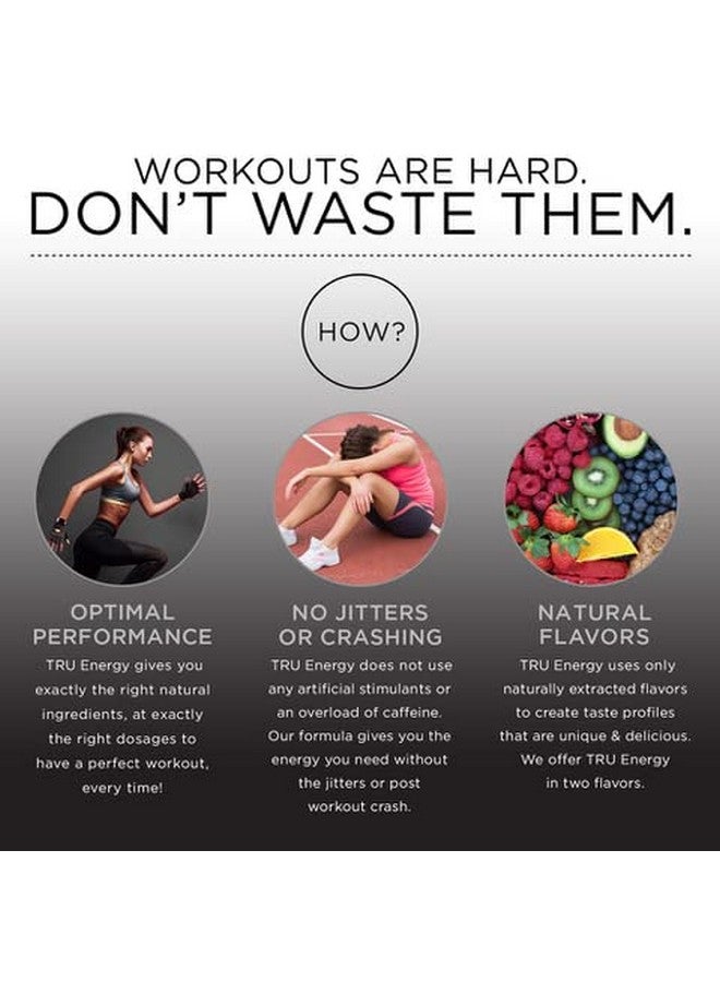 TRU Supplements Supplements Energy, Pre Workout Training Formula, Vegan Friendly, No Jitters, Improve Workout Performance, Naturally Extracted Flavors, 20 Servings (Blue Raspberry) - Image 2