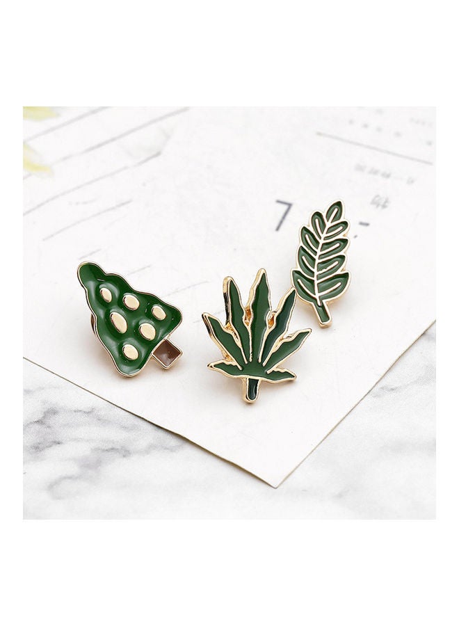 NIBEMINENT Green Tree Leaf Enamel Brooch Pin Breastpin Scarf Hat Jewelry  - Image 4