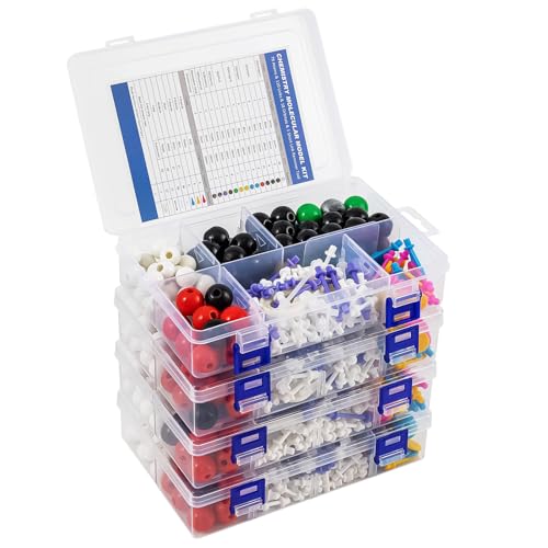 HFKPJRT Molecular Model Kit 208 Pcs Molecular Model Kit Organic Chemistry Atom Element Model Kits for Lessons in Chemistry Gift for Teachers and Students to Raising Space Imagination 4 Set - Image 1