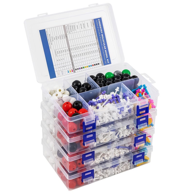 HFKPJRT Molecular Model Kit 208 Pcs Molecular Model Kit Organic Chemistry Atom Element Model Kits for Lessons in Chemistry Gift for Teachers and Students to Raising Space Imagination 4 Set - Image 3