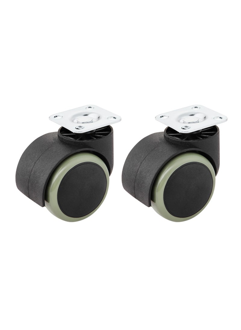 BMB tools Splint Casters - Swivel - 2 Piece 2inch Black - Non-Marking Plate Mount Caster with Smooth Gliding Shock Absorption Easy Installation - for Side Tables Storage Drawers Office Chair Workshops  - Image 1