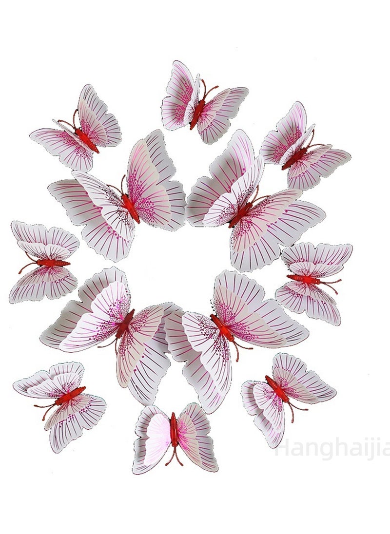 Hanghaijia - 12 PCS Mixed Butterfly Stereo Wall Stickers , Removable DIY Home Nursery Scene Ambience Decoration - Image 1