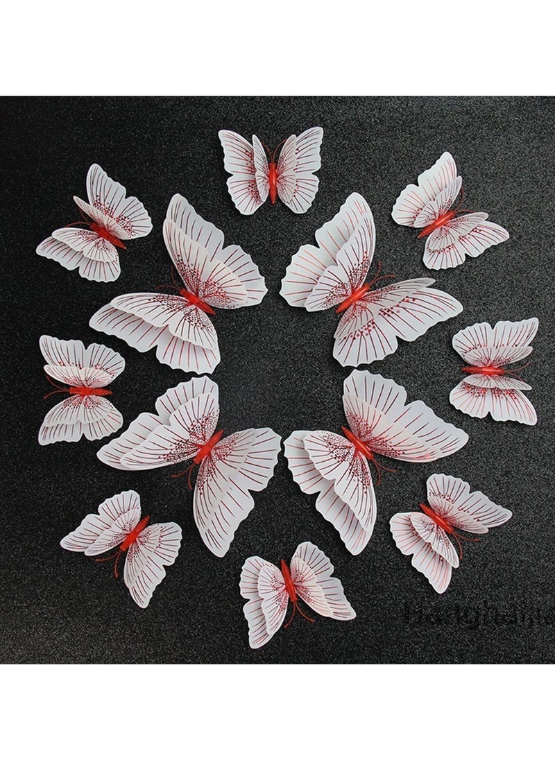 Hanghaijia - 12 PCS Mixed Butterfly Stereo Wall Stickers , Removable DIY Home Nursery Scene Ambience Decoration - Image 1