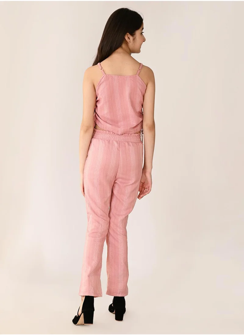 ليل بيكس Sleeveless Solid Top with Pant Set