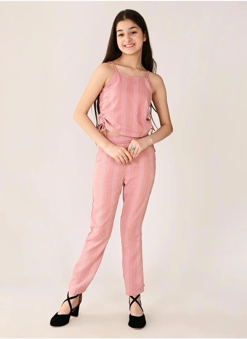 ليل بيكس Sleeveless Solid Top with Pant Set