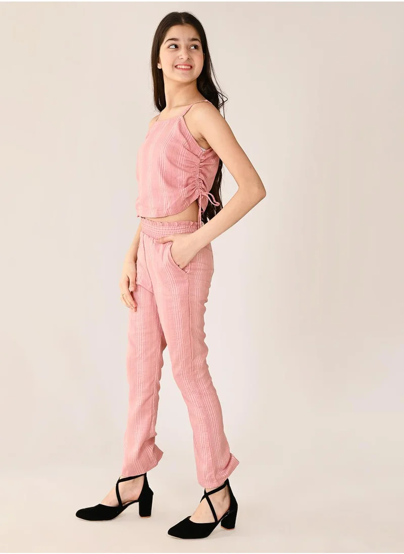 ليل بيكس Sleeveless Solid Top with Pant Set