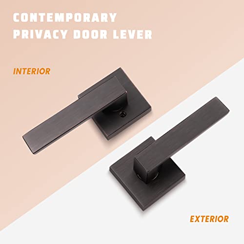 KNOBWELL Heavy Duty Leversets with Oil Rubbed Bronze Finish, Interior Door Handles Set, Passage Door Lever Hall and Closet Door Handle, Left or Right Handing, 5 Pack 2.07 lb One Lever - Image 2
