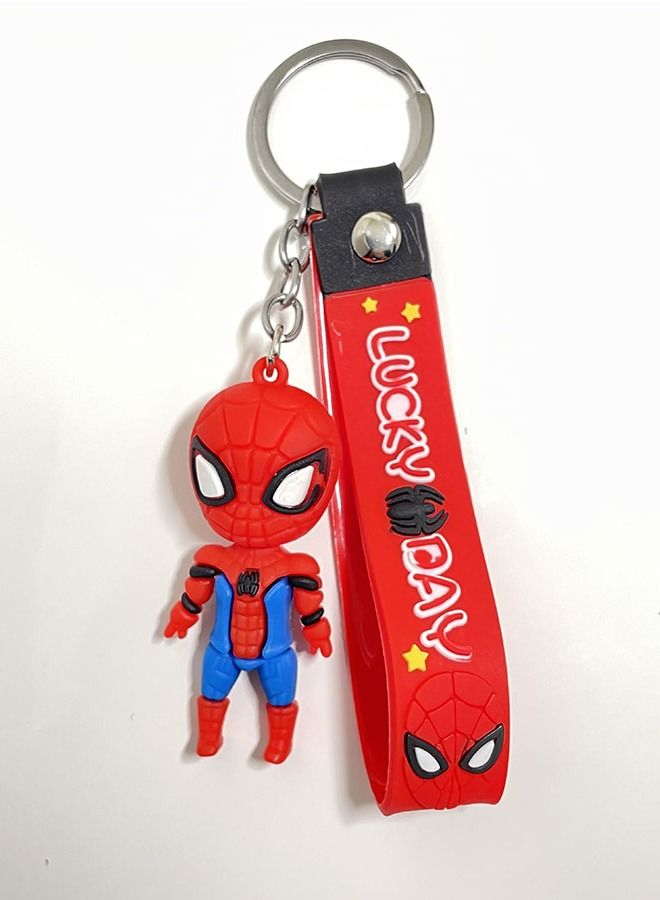 Generic Distinguished Cartoon Keychain Cute Accessory Anime The Avengers Spider-Man Keychain With Ribbon Fits Car Keys Wallet Bag Cute Creative Gift - Image 1