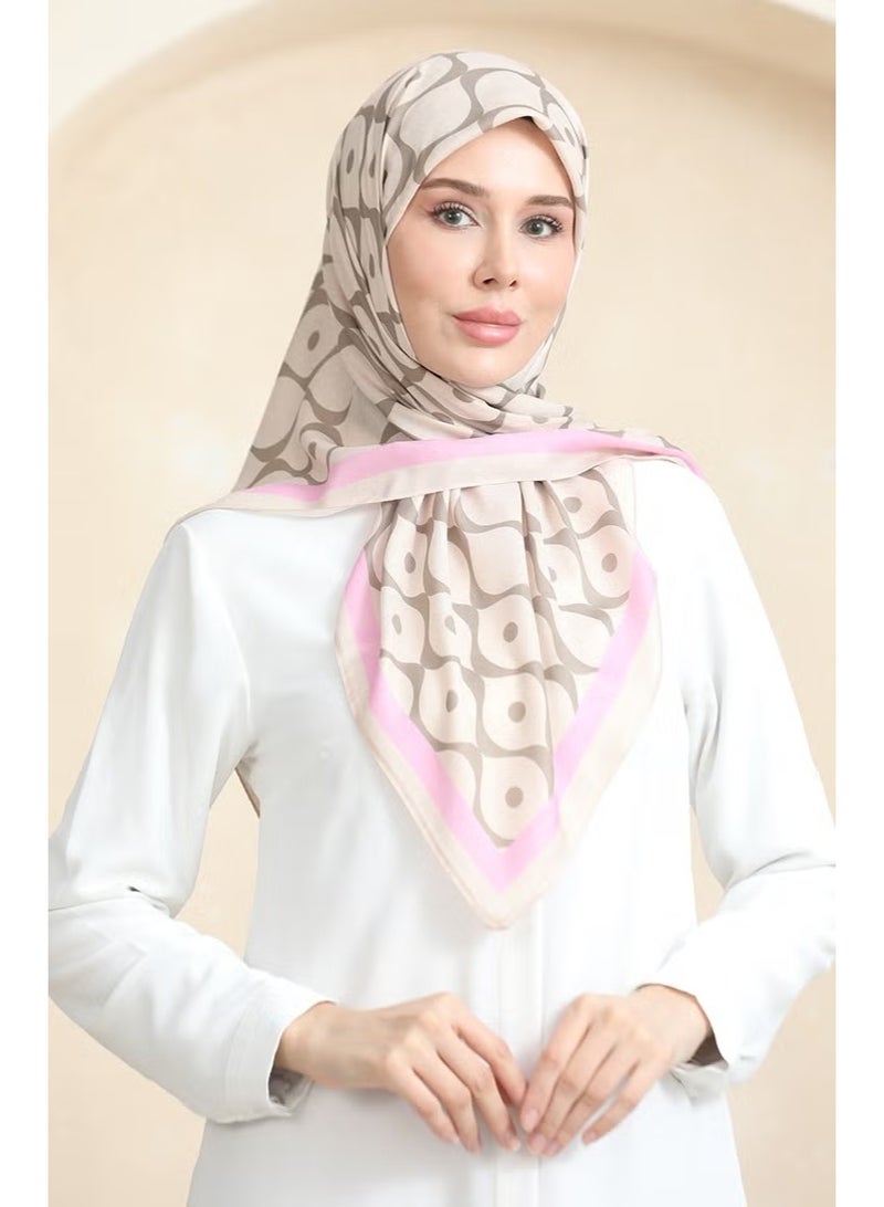 Sefa Merve Soft Cotton Scarf 19090-07 Beige Milk Coffee - Image 2