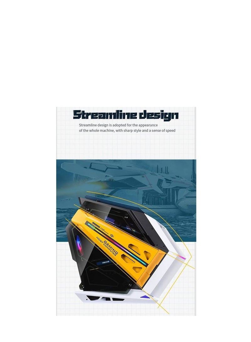 WJCOOLMAN حافظة كمبيوتر Soul Battleship ATX، مواد SPCC + زجاج مقسى، 7 مراوح ماسية، لوحة SPCC بسماكة 1.0 مم، واجهة USB3.0 مزدوجة، تدعم حتى 7 مراوح، بيضاء | WJCOOLMAN- SOULBATTLESHIP-WH-7F - Image 3