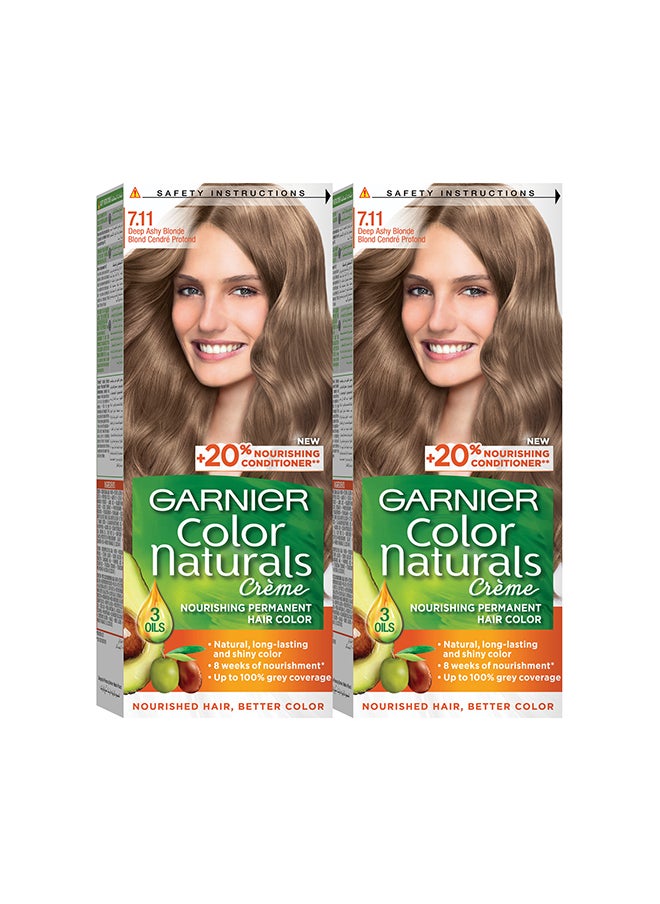 Garnier صبغة شعر دائمة من كولور ناتشورالز، 7.11 أشقر رمادي غامق 