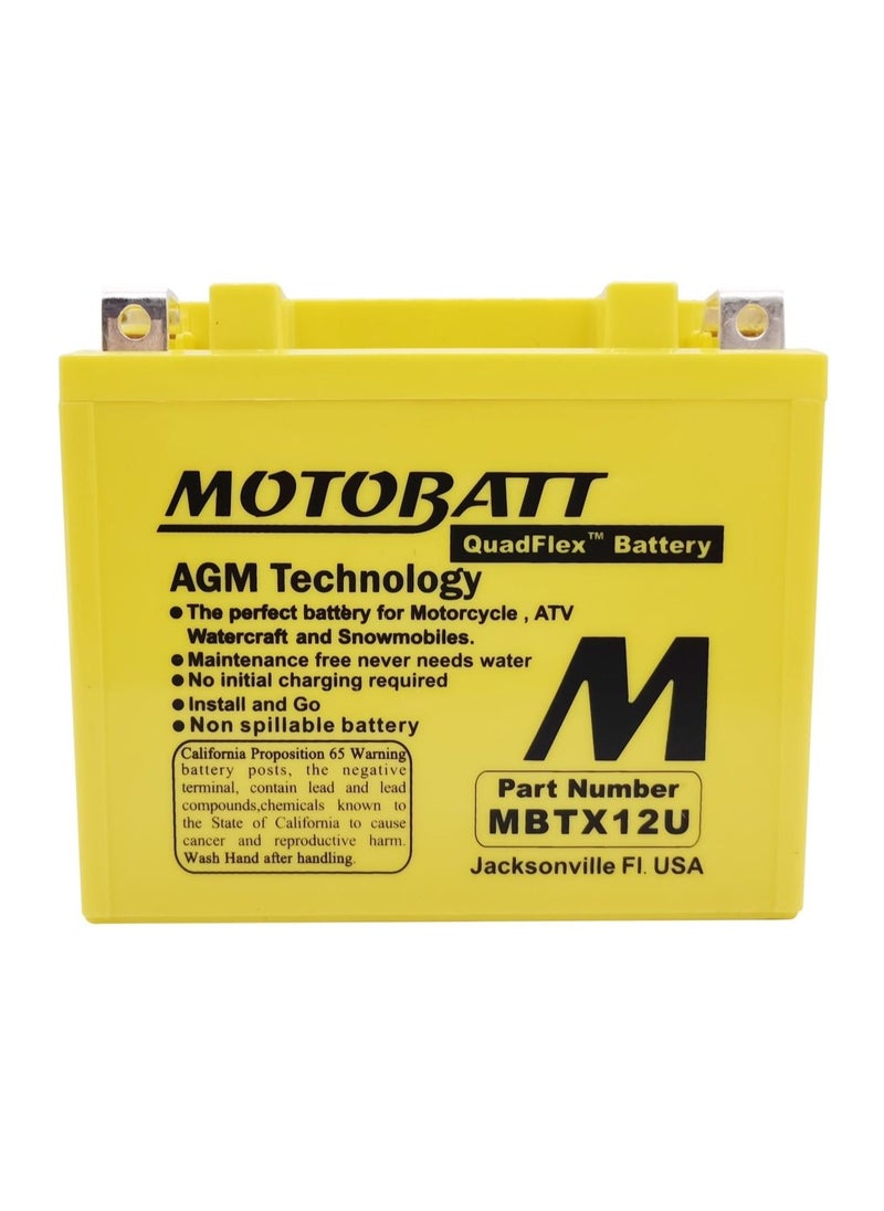 Motobatt - Motorcycle Battery MBTX12U Motobatt 12V AGM - Image 1