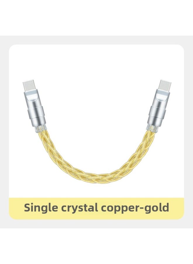 Generic - Pure Copper Hardware Ultra-soft Single Crystal Copper Data Cable For Iphone16 Flat Mate70 Notebook Fast Charging-Color:1.5m Usb To For Apple/12w-Model:Single Crystal Copper Gold [silver Copper Shell] - Image 1