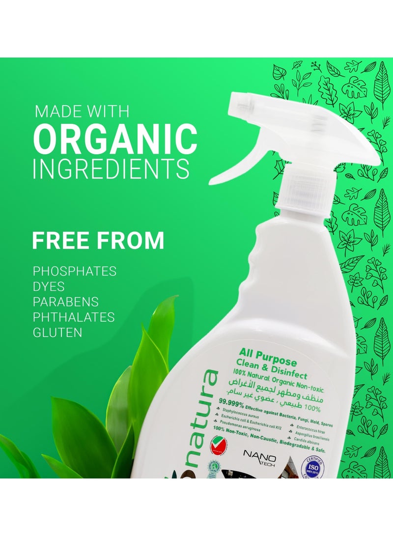 بيوناتورا منظف ​​ومطهر عضوي متعدد الأغراض 750 مل، منظف طبيعي عضوي غير سام متعدد الأغراض، منظف أسطح، منظف متعدد الأغراض، قابل للتحلل البيولوجي، آمن للاستخدام في المطبخ والحمام والمزيد - Image 5