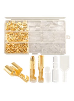 Y&D 320pcs Double Bullet Wire Connectors, 3.9mm 3.5mm Male and Female Terminal Connectors with Insulation Sleeve, Crimp Automotive Electrical Motorcycle Connector Kit  - Image 1