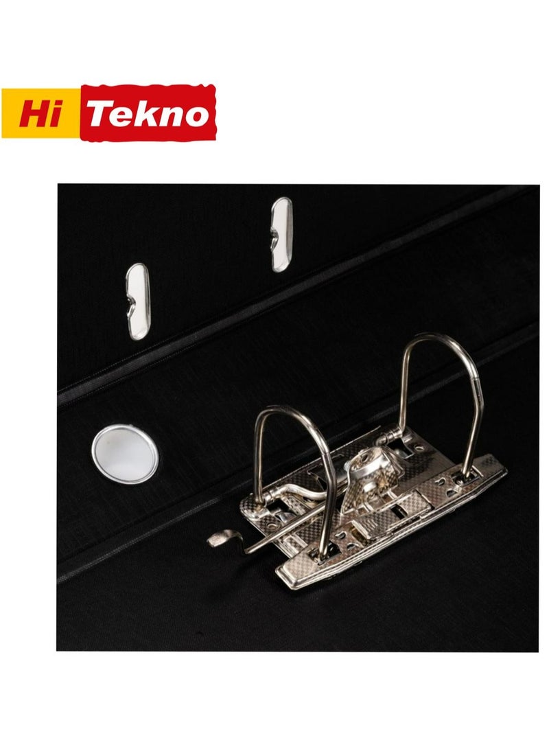 Hi Tekno Luxury Heavy Duty Cardboard Document File - 8cm Foolscap Size - Black File with Inner Pocket - High Quality Import from Malaysia - Image 3