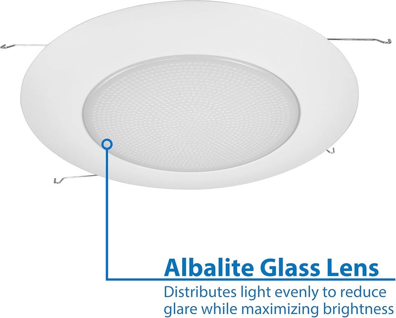 NICOR Lighting 6-Inch Lexan Shower Trim with Albalite Lens - White - Image 4