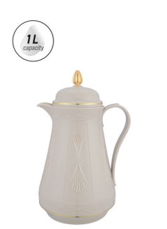GAZELLA Plastic Coffee/Tea Flask 1 Liter Light Brown/Gold 