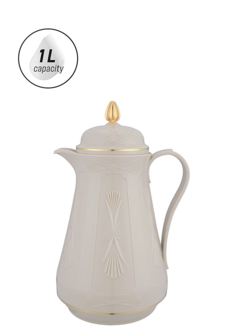 GAZELLA Plastic Coffee/Tea Flask 1 Liter Light Brown/Gold