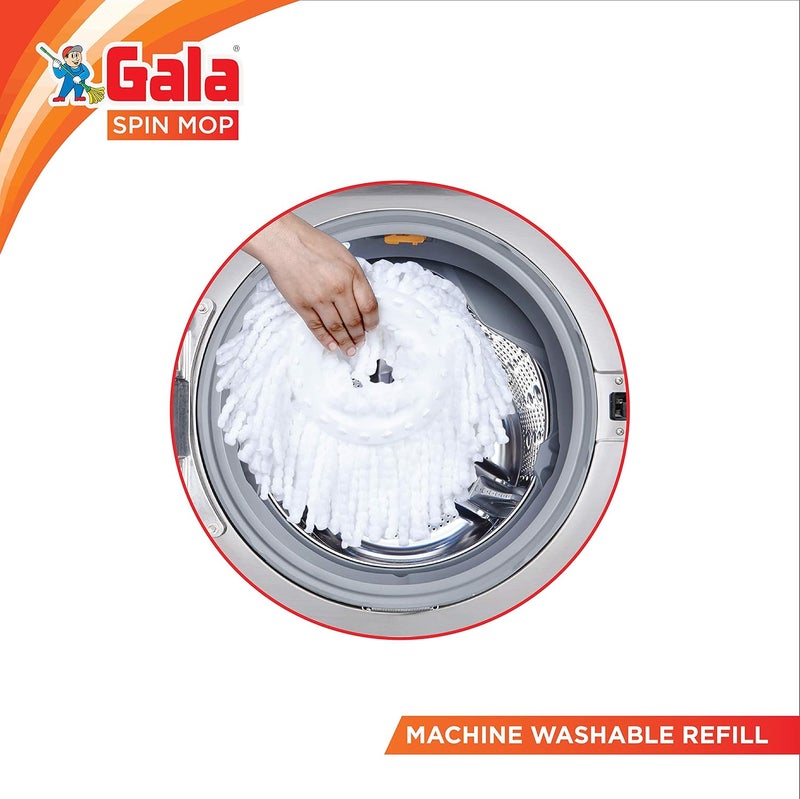 Gala Spin Mop Microfiber Refill, Spin Mop Refill/Floor Mop Refill, Mop Head Refill only,Mop Refills only (White) - Image 3
