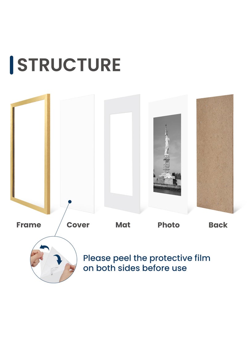 ENJOYBASICS ENJOYBASICS 11x14 Picture Frame  Display Poster 8x10 with Mat or 11 x 14 Without Mat  Wall Gallery Photo Frames  Gold  2 Pack  - Image 3
