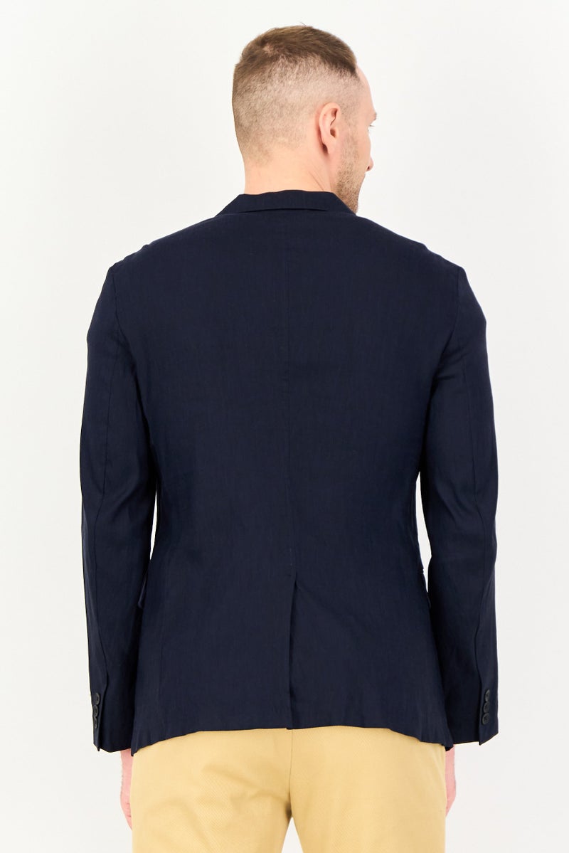 SELECTED Men Regular Fit Solid Casual Blazer, Navy - Image 4
