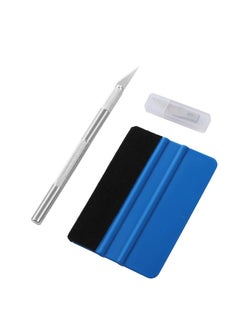 Generic Car Window Film Tinting Tools Vinyl Wrap Kit Window Tint Installation Kit Wallpaper Smoothing Tool with Felt Squeegee And Craft Knife  - Image 1