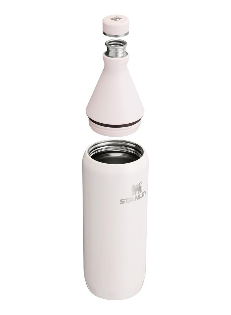 Stanley All Day Slim Bottle 18 oz | 500ML Travel Bottle Twist On Lid With Leakproof Seal, Slim Design for Travel & Gym, Insulated Stainless Steel Gym Bottle, BPA-Free Stanley Vaccum Pot Rose Quartz - Image 2