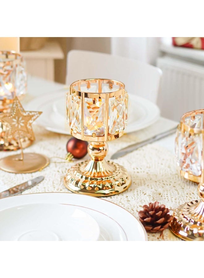 Luxury Gold Crystal Candle Holder Decorative Candlestick for Eid Festival Home Decor（2 pieces） - Image 3