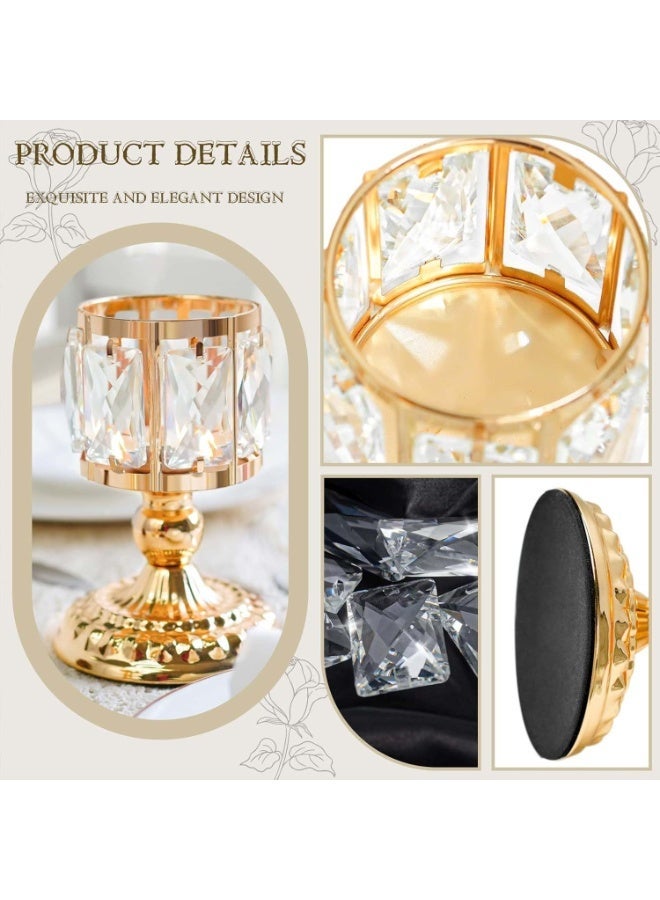 Luxury Gold Crystal Candle Holder Decorative Candlestick for Eid Festival Home Decor（2 pieces） - Image 5