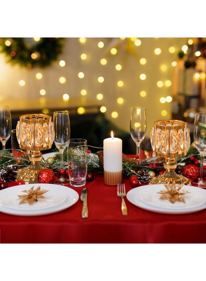 Luxury Gold Crystal Candle Holder Decorative Candlestick for Eid Festival Home Decor（2 pieces） - Image 4