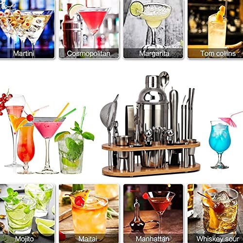 DUEBEL Bartender Kit Professional 24Piece Mixology Bar Tool Set with Travel Bartender Bag and Stylish Bamboo Stand Perfect for an Awesome Drink Mixing Experience - Image 3
