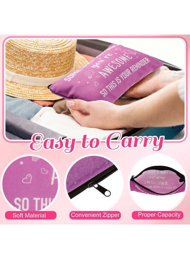 Reginary 20 Pieces Inspiring Cosmetic Bag for Women, Motivation Makeup Bags with Zipper Toiletry Bag Pouch Travel Gifts, 7 x 4.3 Inches (Solid Color, You Are Awesome) - Image 4