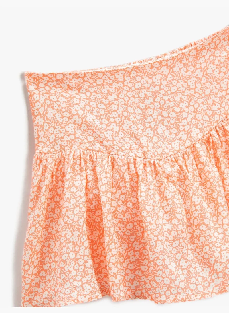 KOTON Floral Mini Skirt Ruffle