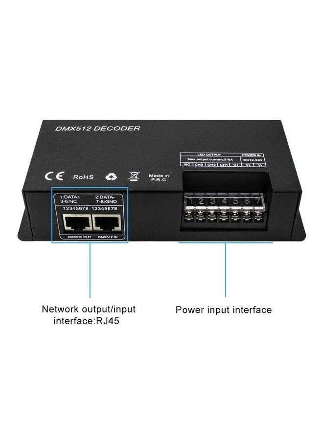 Amki High Power 3 Channel 8A Ch Dmx Led Controller Led Dmx 512 Decoder Dimmer Driver Dc12V24V For Led Rgb Strip Or Lights  - Image 4