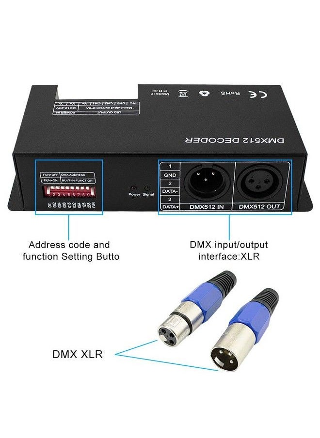 Amki High Power 3 Channel 8A Ch Dmx Led Controller Led Dmx 512 Decoder Dimmer Driver Dc12V24V For Led Rgb Strip Or Lights  - Image 3