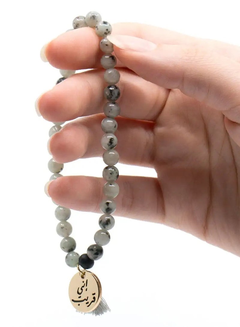 أم أم أيه من معدن الإنسان سبحة بخرز كيوي جاسبر - Image 5